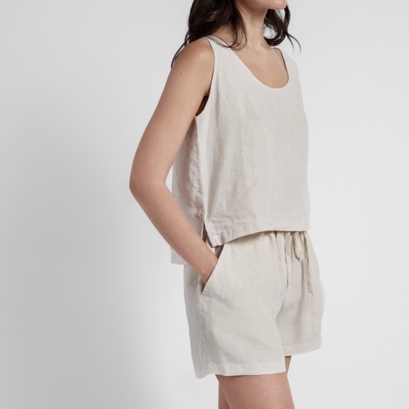 Parachute Tops - Parachute Women’s Linen Tank in Bone